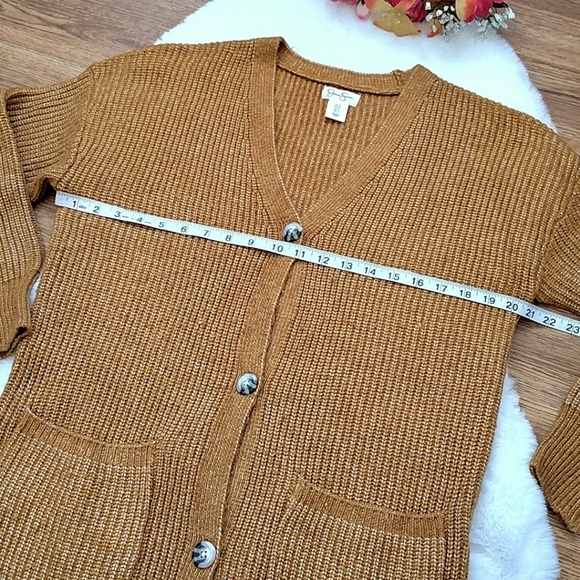Mustard Soft Cozy Long Sleeve Cardigan Sweater - Picture 6 of 9